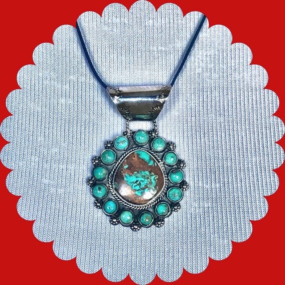 Large Kingman Turquoise Pendant hand made